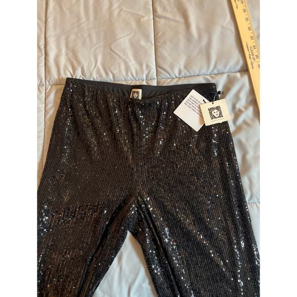 Anne Klein‎ Linear Shine Pull On Wide Leg Pant size M NWT - Picture 6 of 6